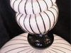 Murano Class Repair: White Glass Vase With Black Straips, c. 1968. H-37'' Completely and invisibly restored.