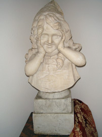 Grashe Seattle and Bellevue Fine Art Restorers. Art for sale: ''Italian Carved Marble Marble Bust of A Girl''.